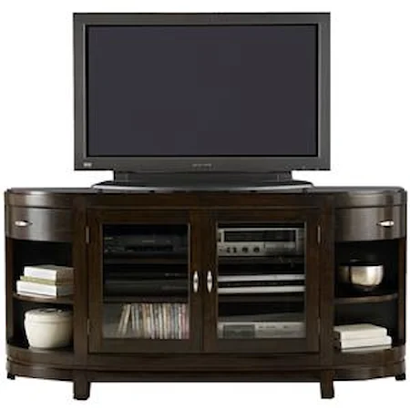 Two-Door Entertainment TV Stand with Drawers and Shelves